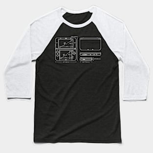 Retro Handheld Dimensions Baseball T-Shirt